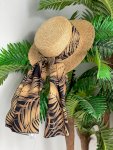 Повязка шарф Листья пальмы черный