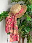 Повязка шарф Листья пальмы розовый
