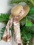 Повязка шарф Листья пальмым белый